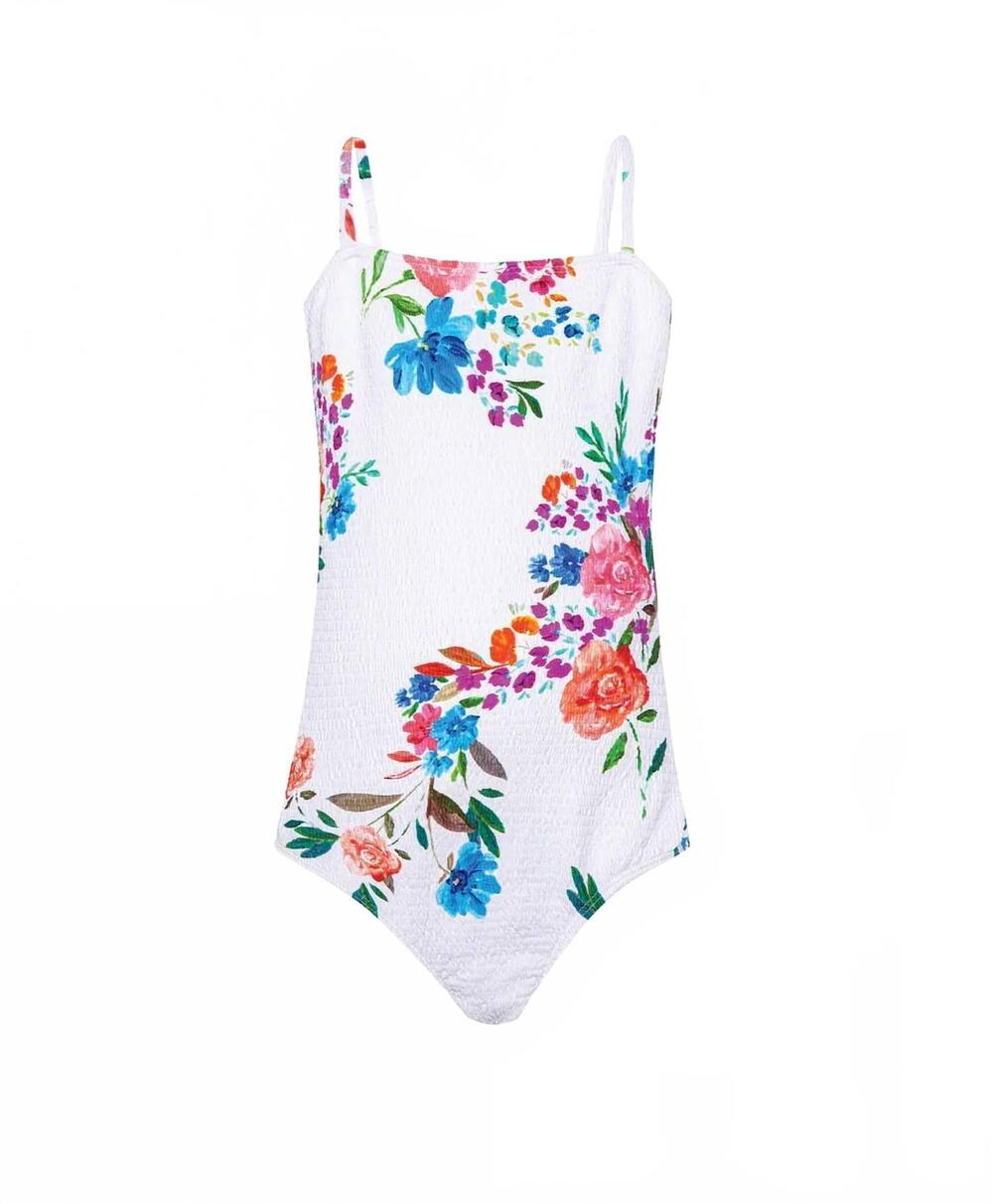 NEW PQ SWIM girls florencia zoey one piece in white floral